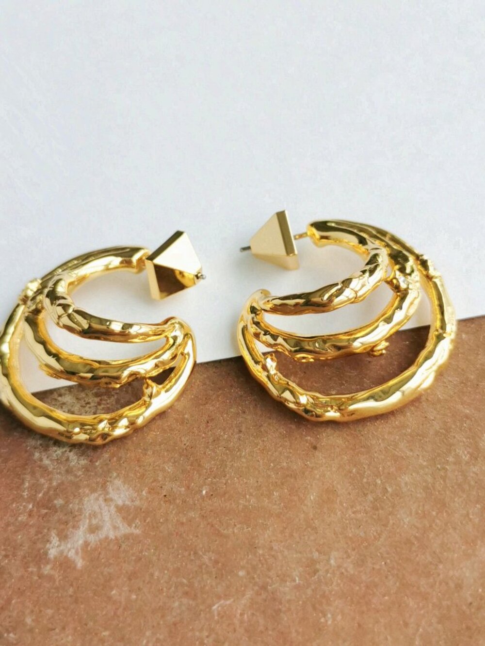 Alexis Bittar Brut Crystal Thorn Orbit Hoop Earrings Gold - Picture 4 of 4